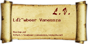Löwbeer Vanessza névjegykártya